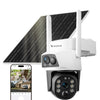 VeryFocal Dual Lens Solar Camera Wireless Outdoor, 2.4GHz/5GHz WiFi Connectivity for Home Security, 4MP QHD 360° PTZ Cameras, PIR Motion Detection, Color Night Vision, IP66
