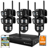 VeryFocal Dual Lens Wireless Security Camera System, 6-Set 2-in-1 PTZ WiFi Cameras for Home Security, CCTV Outdoor Surveillance Kit, 10CH 8MP NVR, 500GB HDD, Plug-in Power