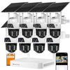 VeryFocal 8-Cam Solar-Powered Wireless Security System, Dual Lens 360° AI PTZ, 10CH 4K NVR WiFi 6 Mesh, IP66 Weatherproof, 500GB Local Storage, No Subscription Fee for Home Outdoor